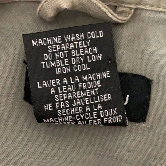 🌈 3$/20 90s Le Chateau fitted army green military style button down shirt coat - Picture 6 of 6